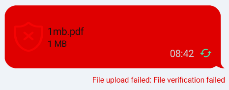 Сообщение с ошибкой при отправке