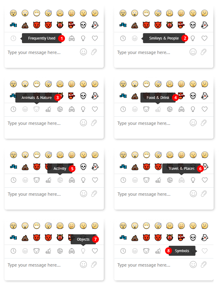 Emoji window localization