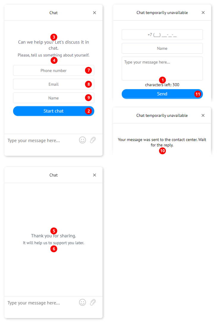 Welcome form and feedback form