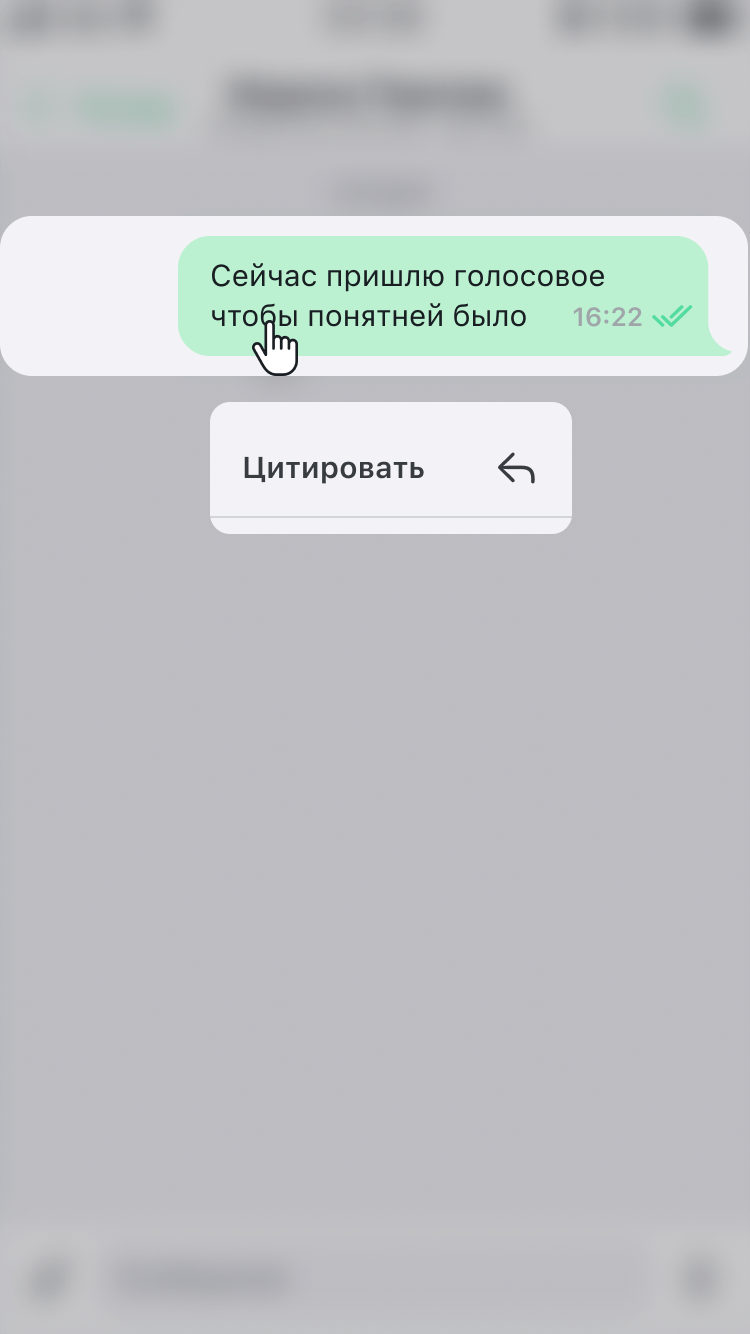 Контекстное меню сообщения