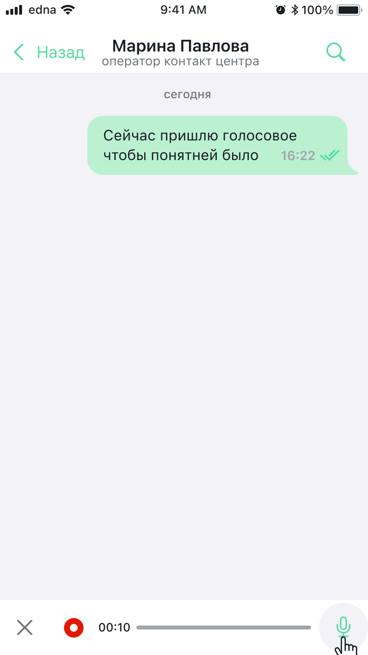 Запись голосового сообщения
